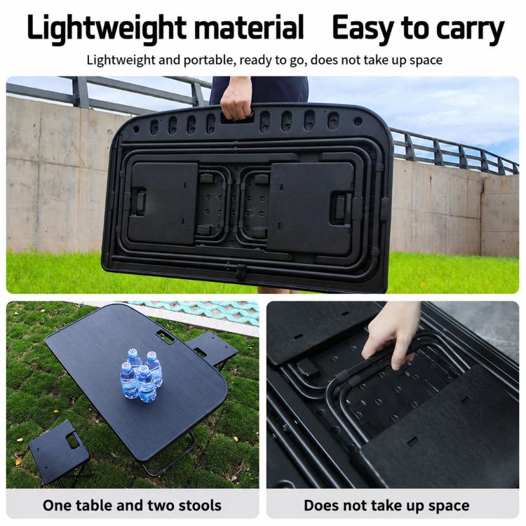 For Tesla Model Y 2021-2025 Trunk Small Table Board Foldable Portable Car Camping Tabletop, Table+2 Chairs