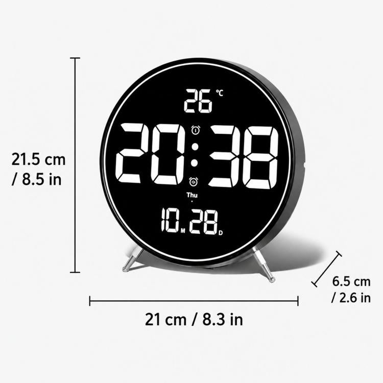 8.3-inch Large LED Digital Alarm Clock Adjustable Brightness with Temperature / Date / Week & Dual Alarms