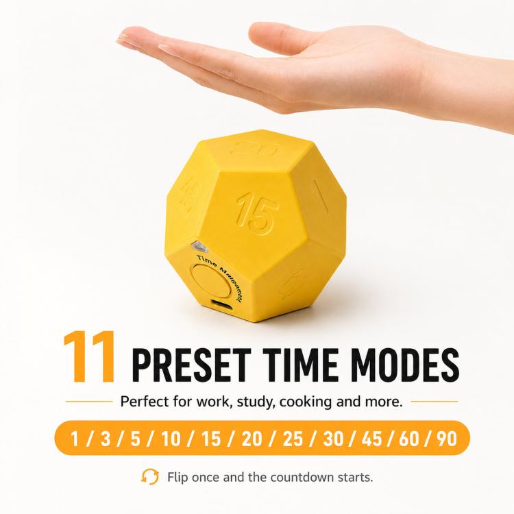 12 Sided Gravity Sensing Timer Kitchen Reminder Time Manager