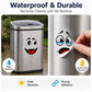4pcs / Set 7.9 Inch Funny Face Stickers Waterproof Self-Adhesive Decals for Trash Cans / Refrigerator