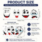 4pcs / Set 7.9 Inch Funny Face Stickers Waterproof Self-Adhesive Decals for Trash Cans / Refrigerator