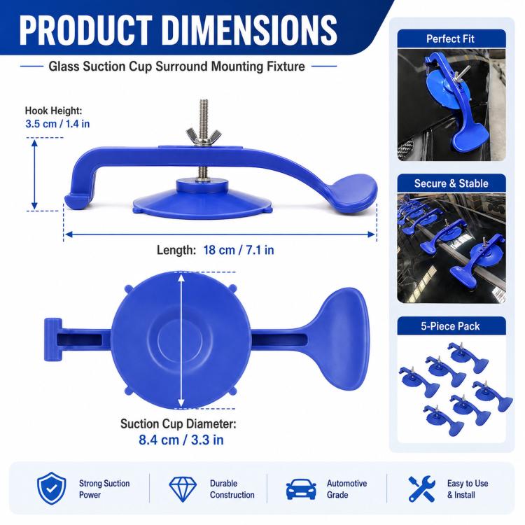 Car Window Suction Cup Surround Installation Tool, 6pcs /Set