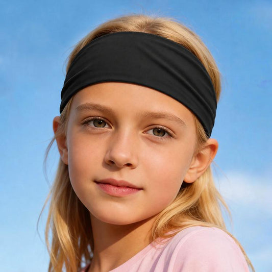 Kids Sweat-Wicking Quick-Dry Headband Milk Silk Widened Sports Running Hair Band