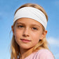 Kids sweat-wicking headband in white, widened quick-dry sports hair band