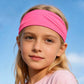Kids sweat-wicking headband in pink, widened quick-dry sports hair band