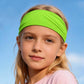 Kids sweat-wicking headband in green, widened quick-dry sports hair band
