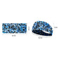 Kids widened headband with blue geometric pattern, 41cm length and 8cm width