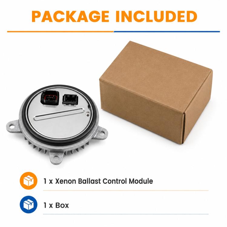 Xenon lamp ballast control module and cardboard box package