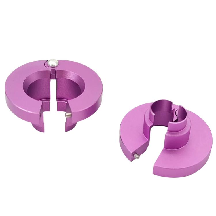 Purple transmission oil cooler line disconnect tool, circular jaws with bolt pins