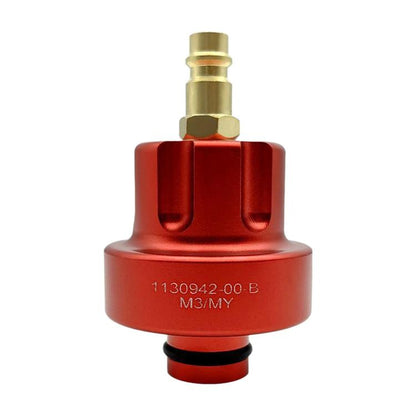 Red radiator leak test adapter coolant connector with brass fittings