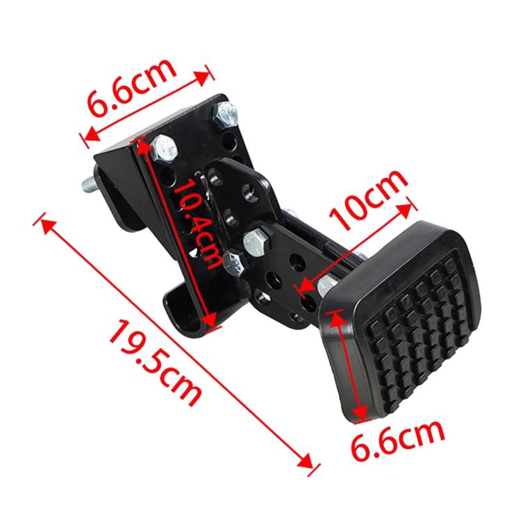 Adjustable gas and brake pedal extender with textured foot pads and mounting plate
