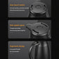 Car kettle with one-touch lid, anti-splash spout, and ergonomic handle, black