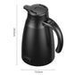 Black 12V/24V stainless electric car kettle with digital display and handle