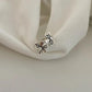 Sterling silver daisy open ring with overlapping flower charms