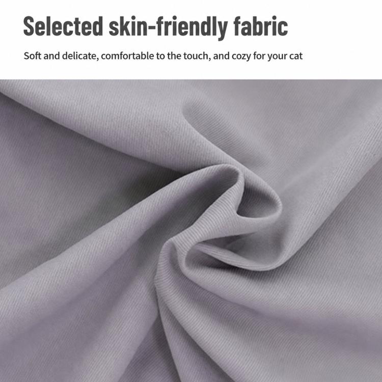 Light gray fabric for cat grooming apron, smooth woven texture close-up