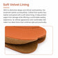 Orange heart-shaped bookmark corner clip with soft velvet-lined interior, faux leather