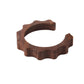 Walnut wood anti-scald ring with curved shape and central opening