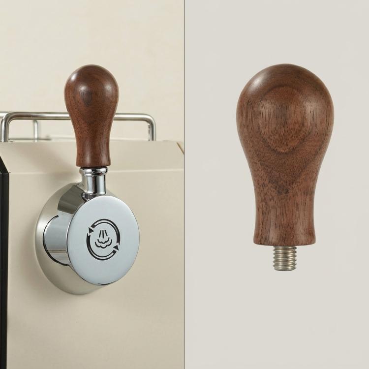 Walnut wood steam lever knob with threaded base for espresso machine