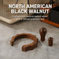 Black walnut accessory parts: anti-scald ring, steam lever handle, and wand sleeve