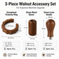 3-piece walnut accessory set: grouphead protector ring, steam wand sleeve, lever handle