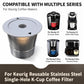 Stainless steel reusable single-hole K-cup coffee filter pod