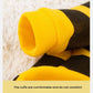 Close-up of yellow-and-black striped dog hoodie coat sleeve and hood cuff