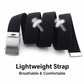 Men's narrow canvas web belt, black webbing with automatic slider buckle