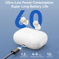 White charging case with two light beige in-ear hearing aids