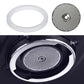 Espresso machine brew head with shower screen and white silicone gasket ring
