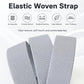 Elastic woven web belt in light gray with textured strap
