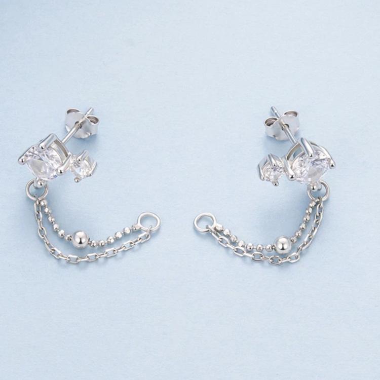 S925 Silver Needle Meteor Stacked Earrings, YIE340, YIE341