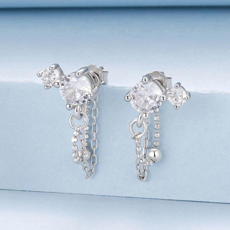 S925 Silver Needle Meteor Stacked Earrings, YIE340, YIE341