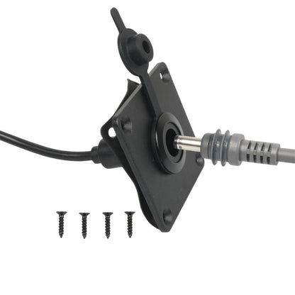 Black pass-through DC power inlet plate with DC 5.5x2.1 socket and cable