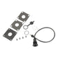 DC power inlet kit with mounting plates, screws, ring, and pass-through cable