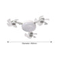 White 3-head ceiling fan light with round bulb cover, diameter 450mm