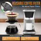 Reusable coffee filter insert with stainless steel mesh for pour-over coffee drippers