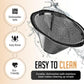 Reusable coffee filter with stainless steel mesh, designed for easy rinsing and cleaning