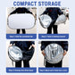 Folded front windshield sunshade storage steps, silver reflective cover
