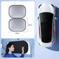 Car window sunshade set, two grey hex-pattern panels with black trim, 44x36cm size