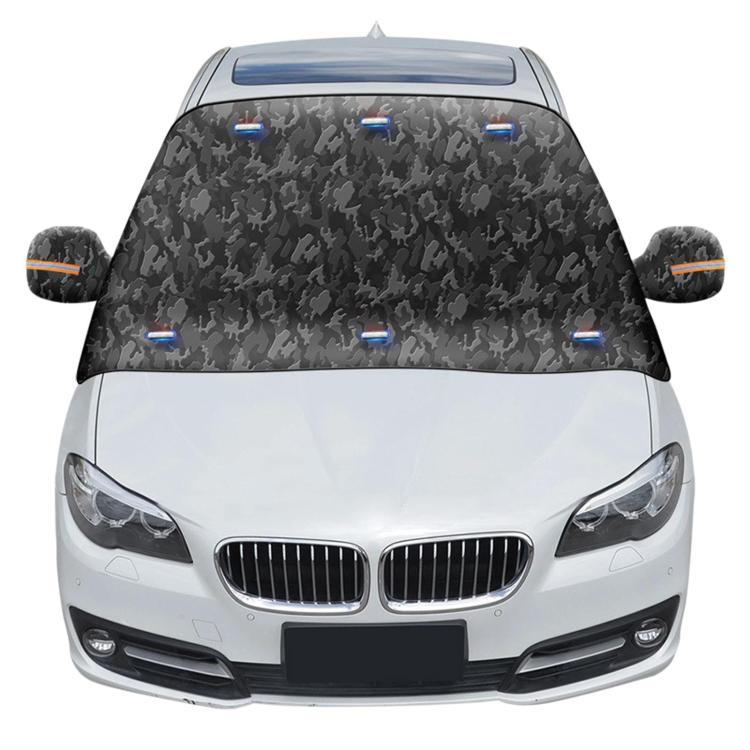 Camouflage Thickened Windproof Car Snow Shield Magnetic Windshield Snow & Sun Cover, Large, Small