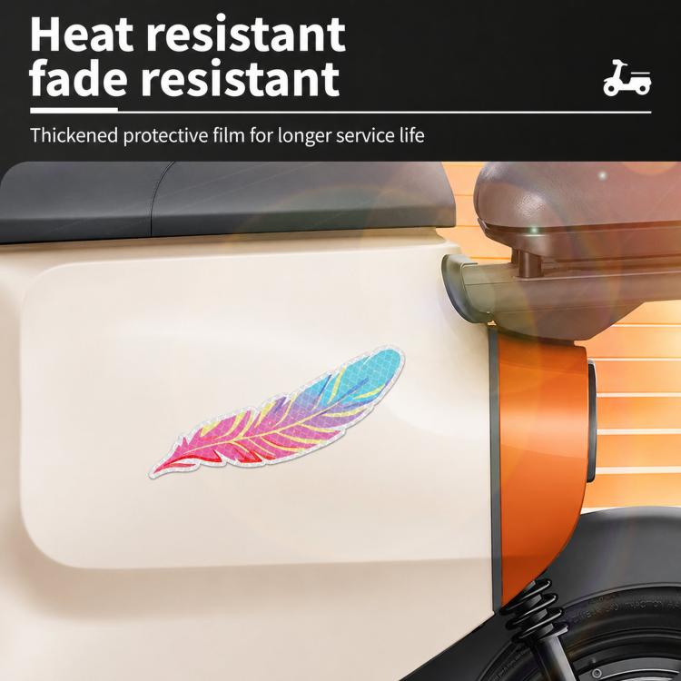 Dreamy Feather Reflective Car Stickers Bumper Scratch Cover Night Warning Decals, A, B