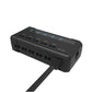 5-channel 12V fuse box relay kit, black housing with top circuit indicator ports