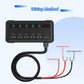 5-channel 12V fuse box relay kit with ACC red and black ground wiring leads