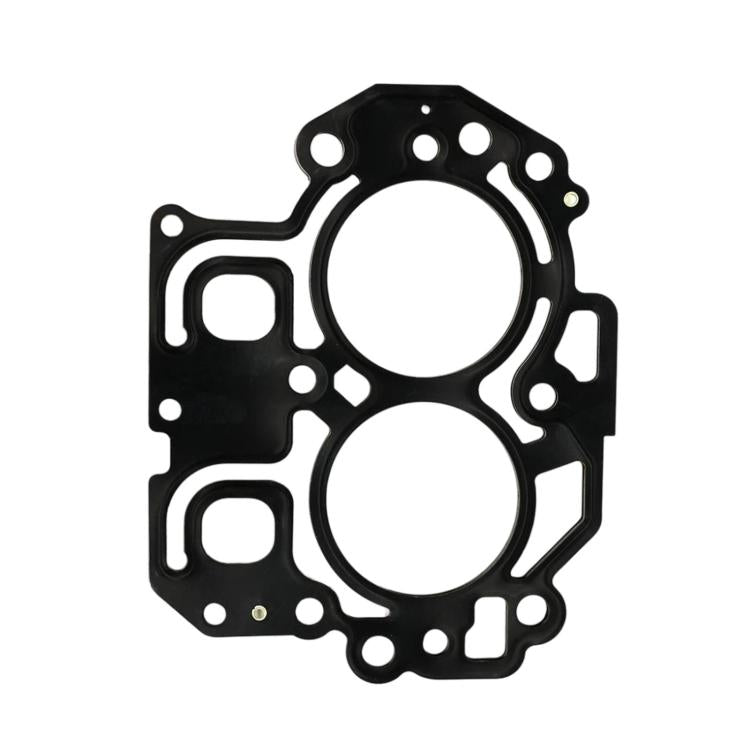 Cylinder gasket set with two round openings, black metal with bolt holes
