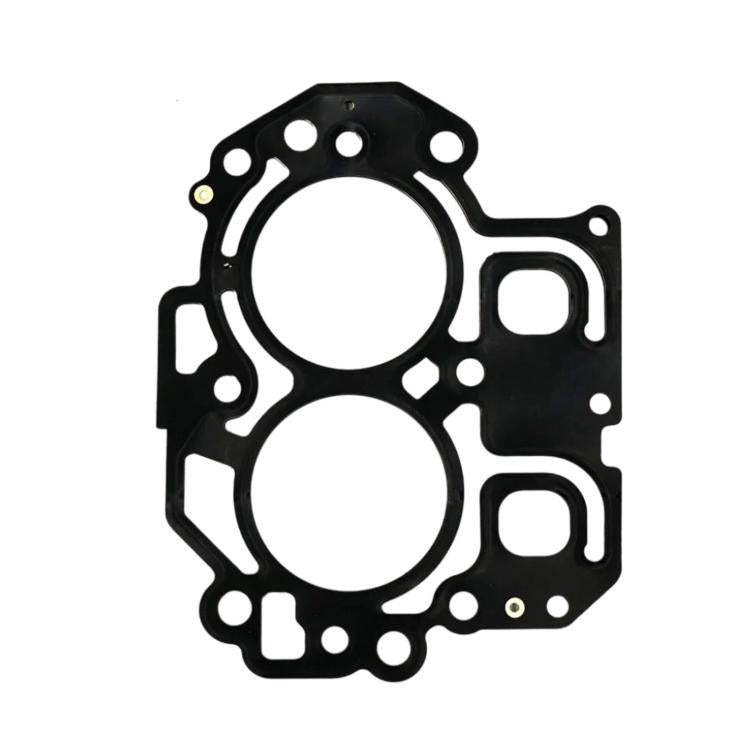 Cylinder gasket with two circular ports and multiple mounting cutouts, black