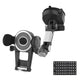 Black suction cup car phone holder with rotating cradle and parking sign numbers