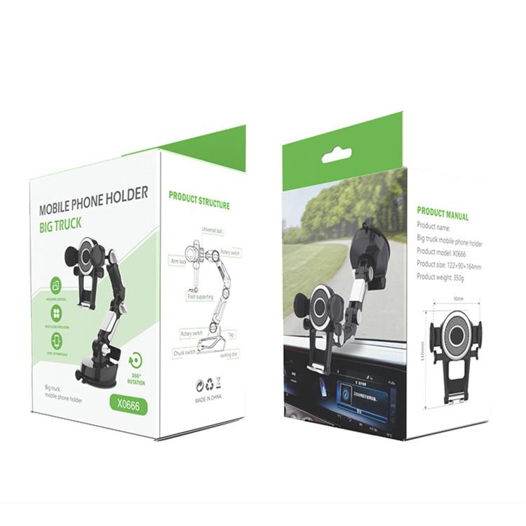 Car suction cup rotating phone holder retail box with parking sign