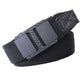 Black elastic woven nylon belt with automatic sliding buckle and secure end stitching
