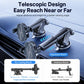 Car phone cooler mount with telescopic arm and adjustable reach for near or far viewing
