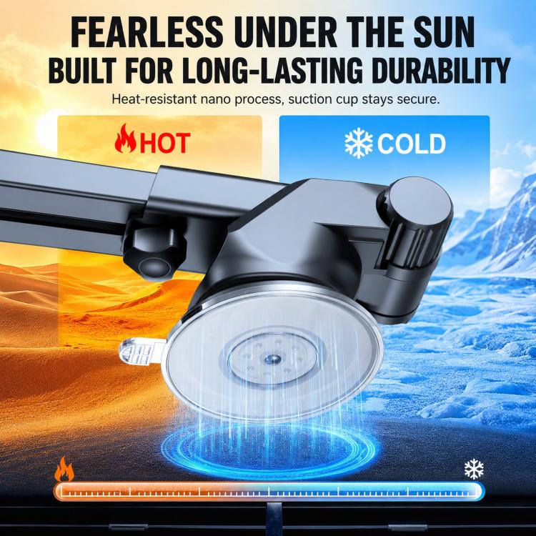 Car phone cooler mount with suction base and cooling fan ring with RGB light accents